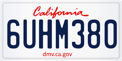 CA license plate 6UHM380