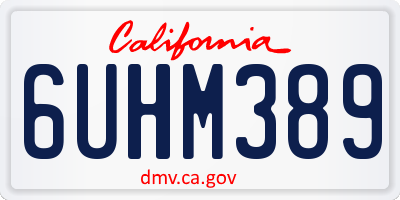 CA license plate 6UHM389