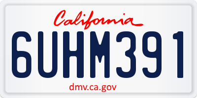 CA license plate 6UHM391
