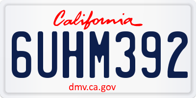 CA license plate 6UHM392