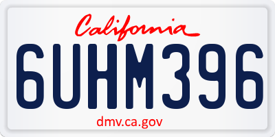 CA license plate 6UHM396