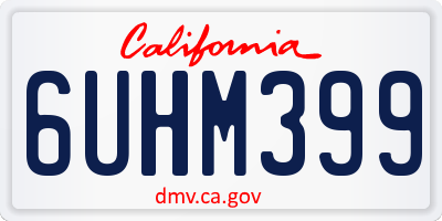 CA license plate 6UHM399