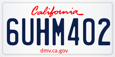 CA license plate 6UHM402