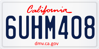 CA license plate 6UHM408