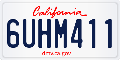 CA license plate 6UHM411