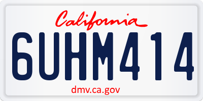 CA license plate 6UHM414