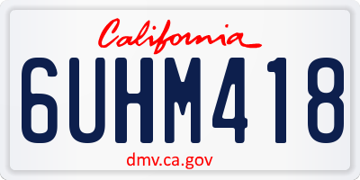 CA license plate 6UHM418