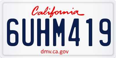 CA license plate 6UHM419