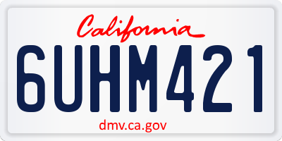 CA license plate 6UHM421