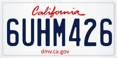 CA license plate 6UHM426