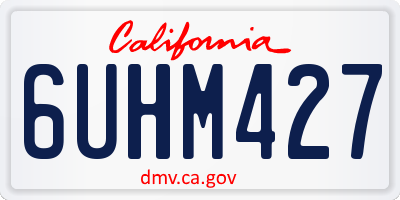 CA license plate 6UHM427