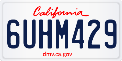 CA license plate 6UHM429