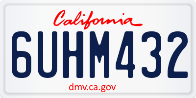 CA license plate 6UHM432