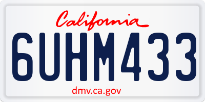 CA license plate 6UHM433