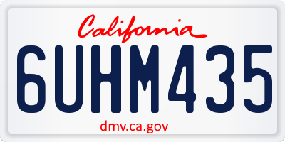 CA license plate 6UHM435