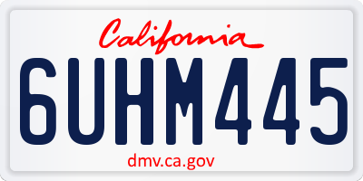 CA license plate 6UHM445