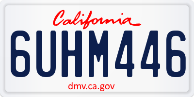 CA license plate 6UHM446