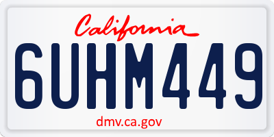 CA license plate 6UHM449