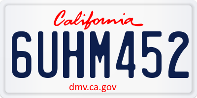 CA license plate 6UHM452