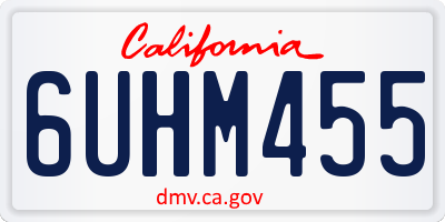 CA license plate 6UHM455