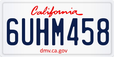 CA license plate 6UHM458