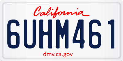 CA license plate 6UHM461