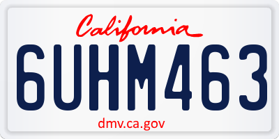 CA license plate 6UHM463