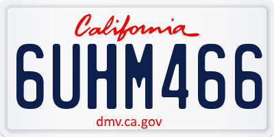 CA license plate 6UHM466