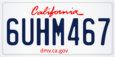 CA license plate 6UHM467