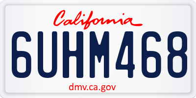 CA license plate 6UHM468