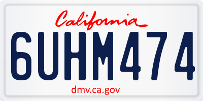 CA license plate 6UHM474