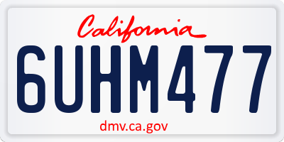CA license plate 6UHM477