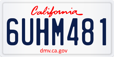 CA license plate 6UHM481