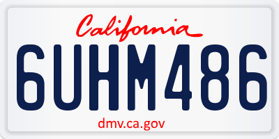 CA license plate 6UHM486