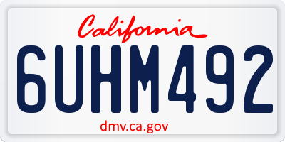 CA license plate 6UHM492