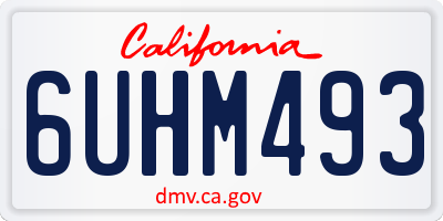CA license plate 6UHM493