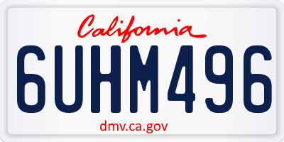 CA license plate 6UHM496