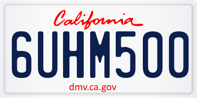 CA license plate 6UHM500