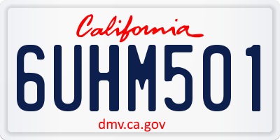 CA license plate 6UHM501