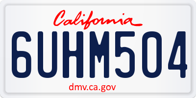 CA license plate 6UHM504