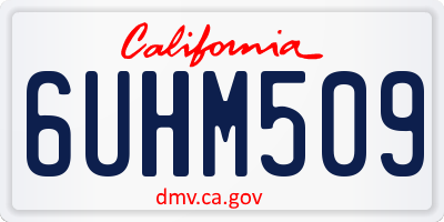 CA license plate 6UHM509