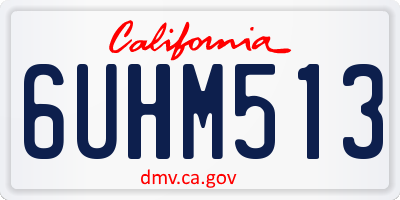 CA license plate 6UHM513