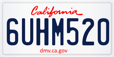 CA license plate 6UHM520
