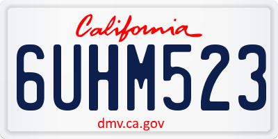CA license plate 6UHM523
