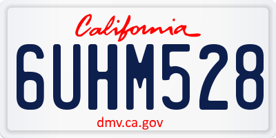 CA license plate 6UHM528