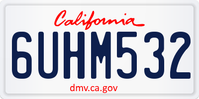 CA license plate 6UHM532