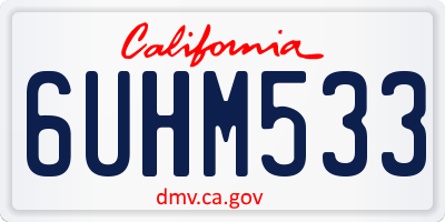 CA license plate 6UHM533