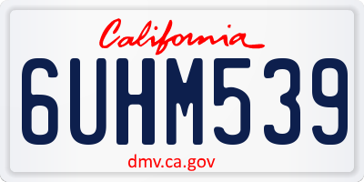 CA license plate 6UHM539