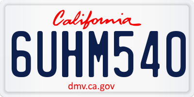 CA license plate 6UHM540
