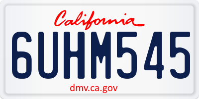 CA license plate 6UHM545